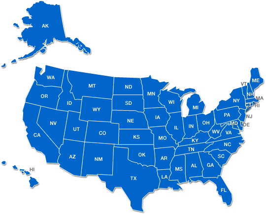 USA/International Sales Representative map